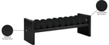 Waverly Boucle Fabric / Rubberwood / Foam Contemporary Black Boucle Fabric Bench - 52" W x 19" D x 18" H