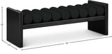 Waverly Boucle Fabric / Rubberwood / Foam Contemporary Black Boucle Fabric Bench - 52" W x 19" D x 18" H