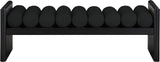 Waverly Boucle Fabric / Rubberwood / Foam Contemporary Black Boucle Fabric Bench - 52" W x 19" D x 18" H