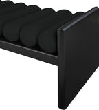 Waverly Boucle Fabric / Rubberwood / Foam Contemporary Black Boucle Fabric Bench - 52" W x 19" D x 18" H