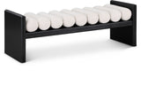 Waverly Boucle Fabric / Rubberwood / Foam Contemporary Cream Boucle Fabric Bench - 52" W x 19" D x 18" H