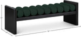 Waverly Boucle Fabric / Rubberwood / Foam Contemporary Green Boucle Fabric Bench - 52" W x 19" D x 18" H