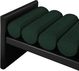 Waverly Boucle Fabric / Rubberwood / Foam Contemporary Green Boucle Fabric Bench - 52" W x 19" D x 18" H