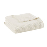 Beautyrest Cotton Waffle Weave Casual Cotton Blanket Ivory Twin BR51N-3825