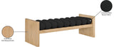 Waverly Boucle Fabric / Rubberwood / Foam Contemporary Black Boucle Fabric Bench - 52" W x 19" D x 18" H