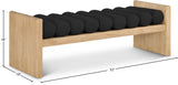 Waverly Boucle Fabric / Rubberwood / Foam Contemporary Black Boucle Fabric Bench - 52" W x 19" D x 18" H