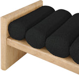 Waverly Boucle Fabric / Rubberwood / Foam Contemporary Black Boucle Fabric Bench - 52" W x 19" D x 18" H