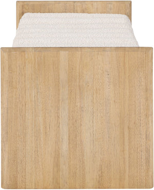 Waverly Boucle Fabric / Rubberwood / Foam Contemporary Cream Boucle Fabric Bench - 52" W x 19" D x 18" H
