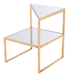 Zuo Modern Planes Glass, Steel Modern Commercial Grade Side Table Gold Glass, Steel