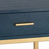 Shagreen Accent Table - Navy