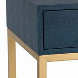 Shagreen Accent Table - Navy