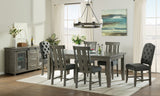 Industrial Charms Gray 7 Piece Dining Set Mix