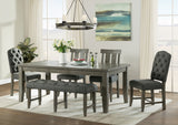 Vilo Home Industrial Charms Gray 6 Piece Dining Set  VH1800-6PC-4F1B VH1800-6PC-4F1B