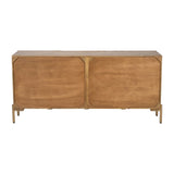 Sagebrook Home Contemporary Wood, 63"l 3-door Cane Sideboard, Brown 17551 Brown Mango Wood