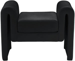 Sloan Velvet / Engineered Wood / Foam Contemporary Black Velvet Bench - 31.5" W x 17" D x 24.5" H