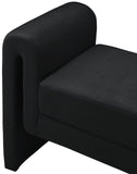 Sloan Velvet / Engineered Wood / Foam Contemporary Black Velvet Bench - 31.5" W x 17" D x 24.5" H