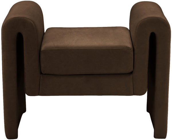 Sloan Velvet / Engineered Wood / Foam Contemporary Brown Velvet Bench - 31.5" W x 17" D x 24.5" H