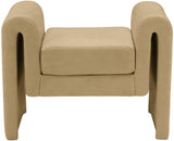 Sloan Velvet / Engineered Wood / Foam Contemporary Camel Velvet Bench - 31.5" W x 17" D x 24.5" H