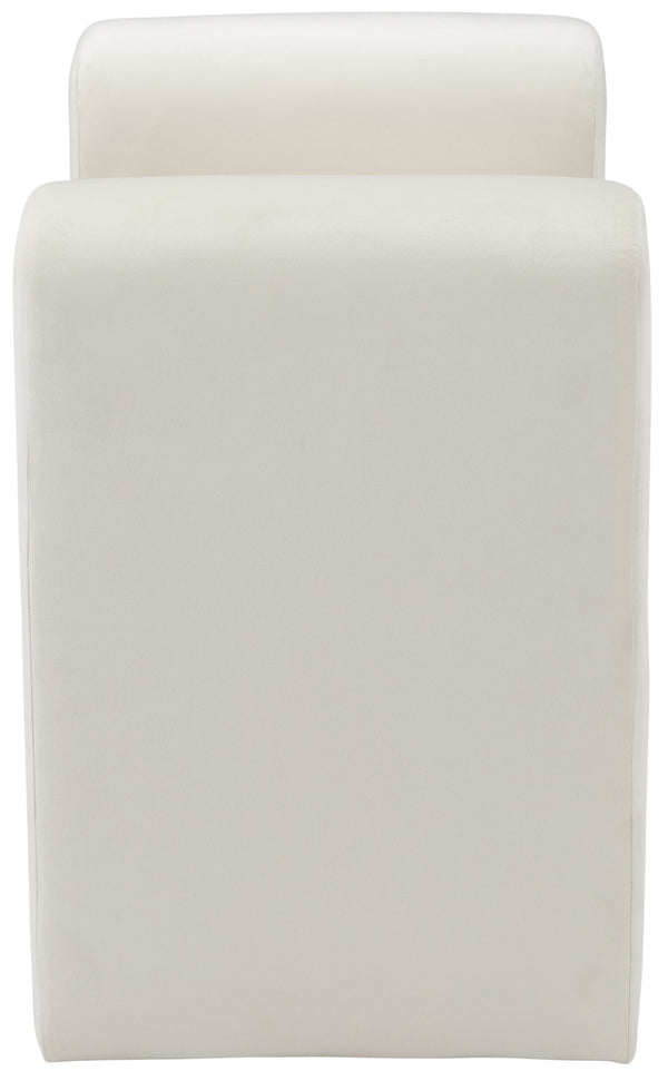 Sloan Velvet / Engineered Wood / Foam Contemporary Cream Velvet Bench - 31.5" W x 17" D x 24.5" H