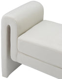 Sloan Velvet / Engineered Wood / Foam Contemporary Cream Velvet Bench - 31.5" W x 17" D x 24.5" H