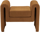 Sloan Velvet / Engineered Wood / Foam Contemporary Saddle Velvet Bench - 31.5" W x 17" D x 24.5" H