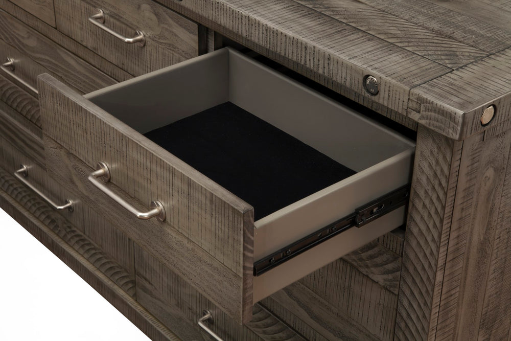 Vilo Home Industrial Charms Gray 2pc Distressed Dresser & Mirror VH1811-D_M VH1811-D_M