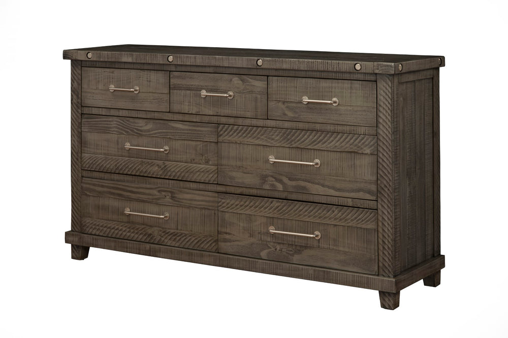 Vilo Home Industrial Charms Gray 2pc Distressed Dresser & Mirror VH1811-D_M VH1811-D_M