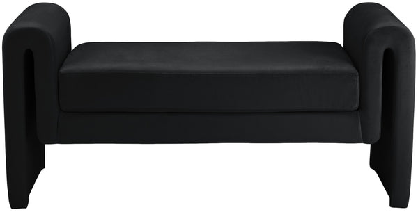 Sloan Velvet / Engineered Wood / Foam Contemporary Black Velvet Bench - 51" W x 17" D x 24.5" H