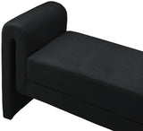 Sloan Velvet / Engineered Wood / Foam Contemporary Black Velvet Bench - 51" W x 17" D x 24.5" H