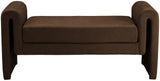 Sloan Velvet / Engineered Wood / Foam Contemporary Brown Velvet Bench - 51" W x 17" D x 24.5" H