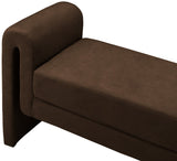 Sloan Velvet / Engineered Wood / Foam Contemporary Brown Velvet Bench - 51" W x 17" D x 24.5" H
