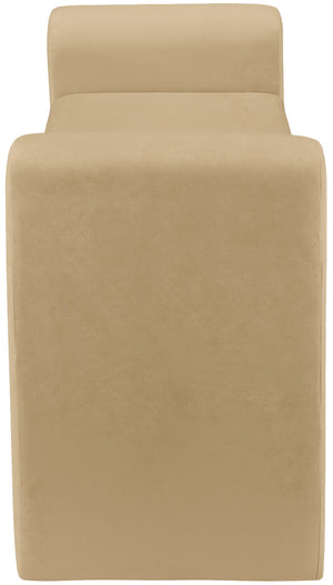 Sloan Velvet / Engineered Wood / Foam Contemporary Camel Velvet Bench - 51" W x 17" D x 24.5" H