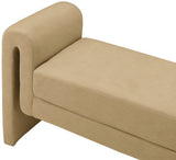 Sloan Velvet / Engineered Wood / Foam Contemporary Camel Velvet Bench - 51" W x 17" D x 24.5" H