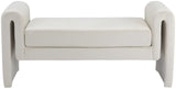 Sloan Velvet / Engineered Wood / Foam Contemporary Cream Velvet Bench - 51" W x 17" D x 24.5" H