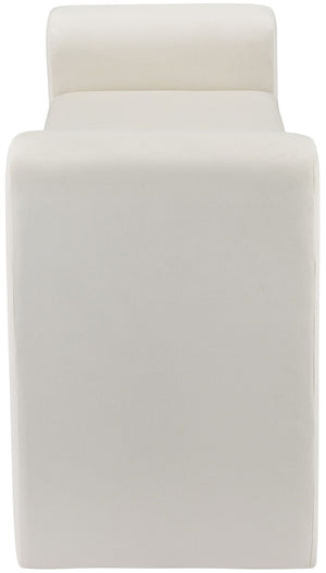 Sloan Velvet / Engineered Wood / Foam Contemporary Cream Velvet Bench - 51" W x 17" D x 24.5" H