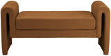 Sloan Velvet / Engineered Wood / Foam Contemporary Saddle Velvet Bench - 51" W x 17" D x 24.5" H