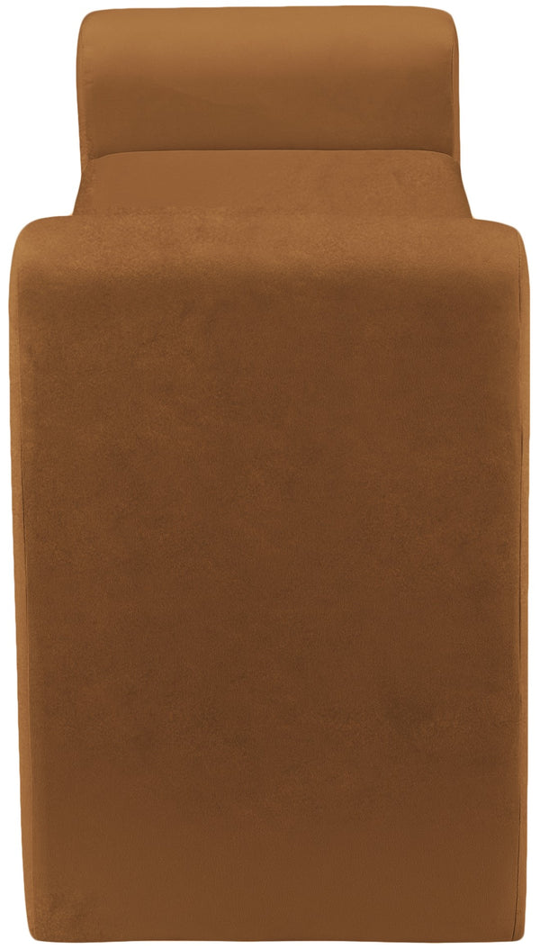 Sloan Velvet / Engineered Wood / Foam Contemporary Saddle Velvet Bench - 51" W x 17" D x 24.5" H