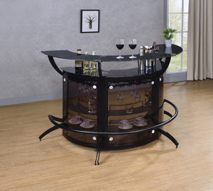 Contemporary Curved Bar Unit Smoke and Black, Set of 3