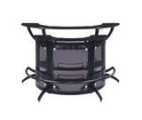 Contemporary Curved Bar Unit Smoke and Black, Set of 3