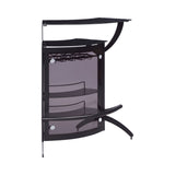 Contemporary 3-Bottle Wine Rack Bar Unit Smoked and Black