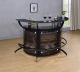 Contemporary 3-Bottle Wine Rack Bar Unit Smoked and Black