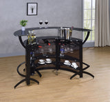 Contemporary 3-Bottle Wine Rack Bar Unit Smoked and Black