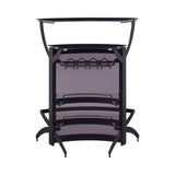 Contemporary 3-Bottle Wine Rack Bar Unit Smoked and Black