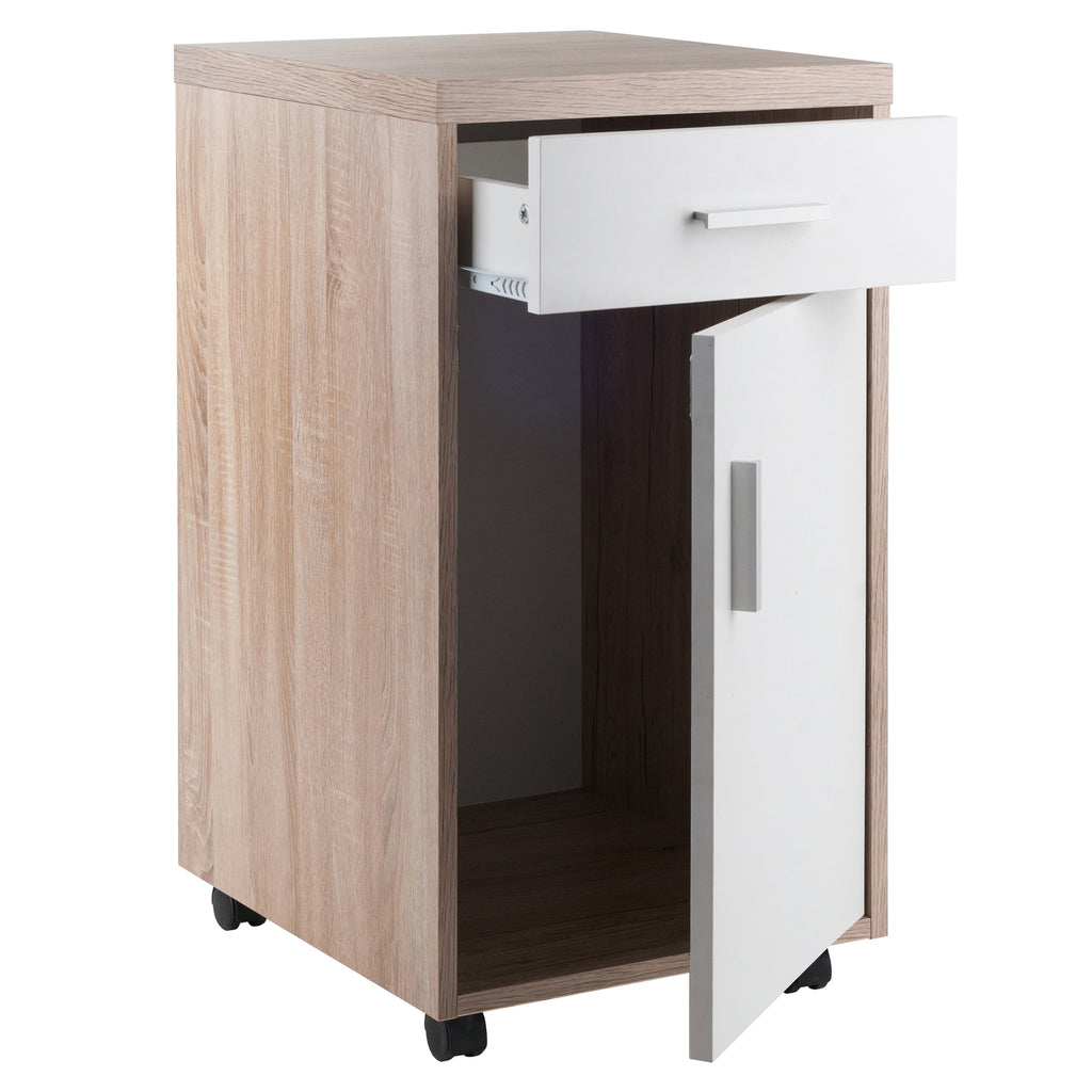 Winsome Wood Kenner 1-Drawer Storage Mobile Cabinet, Two-Tone 18220-WINSOMEWOOD