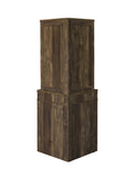 Country Rustic Corner Bar Cabinet with Stemware Rack Rustic Oak