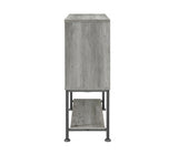 Country Rustic Sliding Door Bar Cabinet with Lower Shelf Grey Driftwood