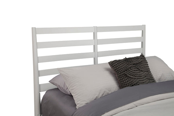 Alpine Furniture Flynn Retro Full Bed w/Slat Back Headboard, White 1066-W-28F White Mahogany Solids & Okoume Veneer 58.5 x 81 x 52