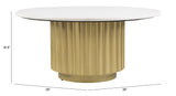 English Elm EE2783 Marble, MDF, Iron Modern Commercial Grade Coffee Table White, Gold Marble, MDF, Iron