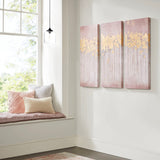 Twilight Forest Transitional 3Pc Set 15X35 Gel Coat Canvas With Gold Foil - Blush Forest