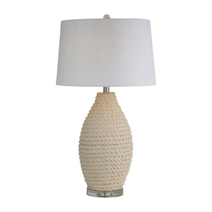 Sagebrook Home Contemporary Rattan 28" Table Lamp, White 51251 White Jute